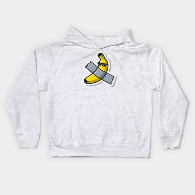 Cute Banana Art Using Glasses Kids Hoodie by Catalyst Labs